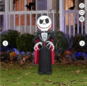 Inflable LED Vampiro Jack Skellington Navidad o Halloween de 3,5' por Gemmy - Imagen 1 de 1