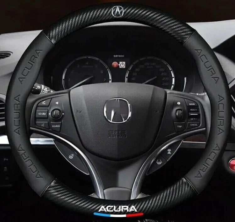 Fit 15" Steering Wheel Cover Genuine Leather For Acura 38CM Models Black - Image 1 of 4