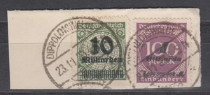 Deutsches Reich, Nr. 328 + 331, Briefstück, geprüft Infla - Picture 1 of 2