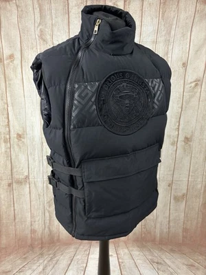 Glorious Gangsta Mens XL Padded Gilet Bodywarmer Jacket Black Embroidered Zip - Image 1 of 4