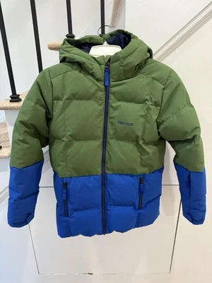 Chaqueta de plumón polar Marmot Youth XL en chaqueta de esquí verde y azul Foto 1 de 4