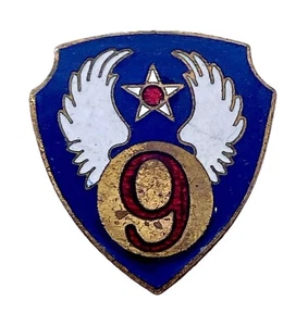 9TH Air Force Vintage Insignia Pin Crest Patch Type DI DUI Mint - Picture 1 of 5