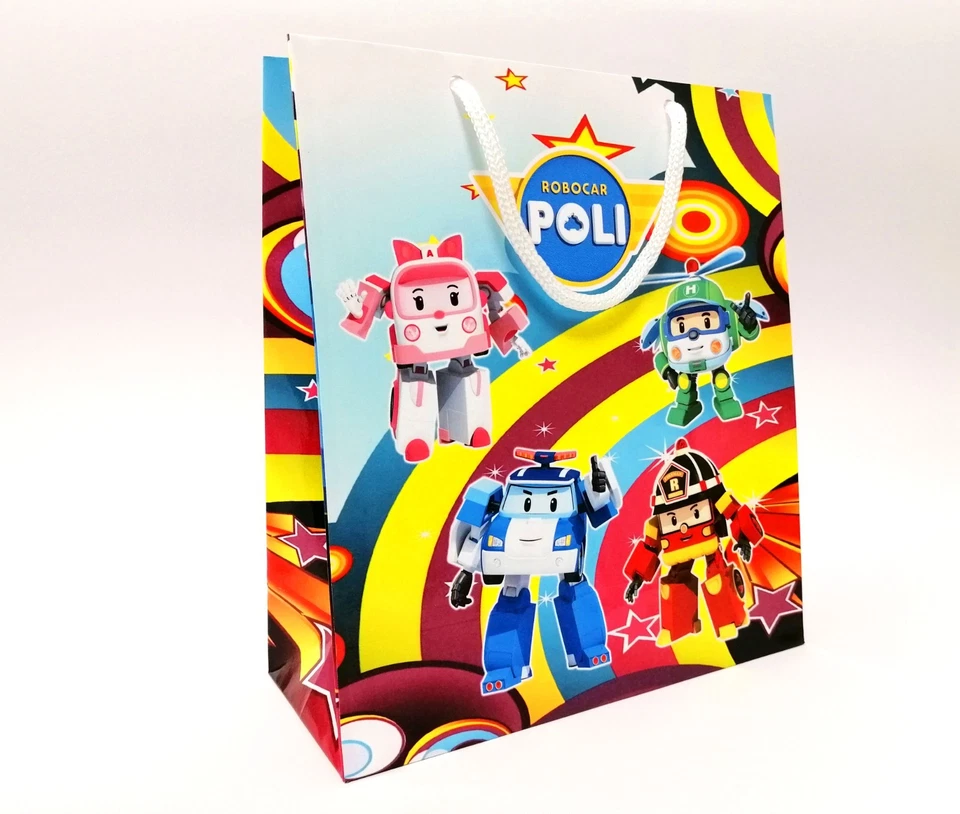 Robocar Poli Themed Party supplies Bag Hat Banner Plates Cups Favor Box Toppers - Image 1 of 1