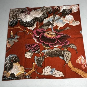 4 Vintage Cloth Napkins MCM Floral Botanical Brown Terra-Cotta - Picture 1 of 11