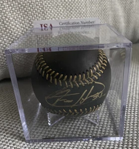 Baseball firmato Felix Hernandez Black Rawlings OML JSA W originale Gold Mariners - Foto 1 di 5