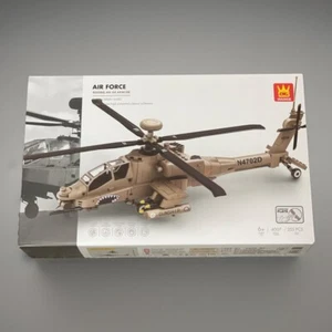 Boeing AH-64 Apache Attack Helicopter Military Building Bricks Blocks Toys - Picture 1 of 2