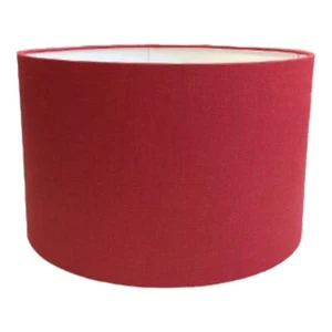 LAMPSHADE HANDMADE IN UK - RED LINEN FABRIC - Picture 1 of 1