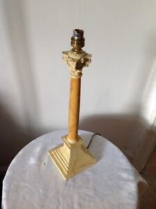 Resin Corinthian Column Table Lamp Working 48cm Tall
