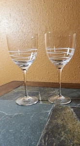 Villeroy and Boch NEW WAVE ROUND Water Goblets Glasses 7 5/8" Set of 2 - Picture 1 of 5