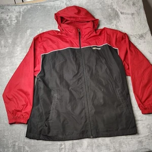 Vintage Reebok Herren Jacke XL rot Windbreaker belüftet packbar Kapuze Nylon - Bild 1 von 14