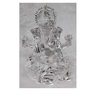 Shreemant Dagdusheth Halwai Ganesh Idol In Pure 925 Silver / Dagdu Sheth Ganpati - Picture 1 of 1