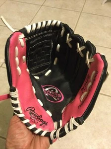 Guanto per bambini Rawlings Player Series PL95PB rosa nero 9,5 pollici Tball Softball RHT - Foto 1 di 4