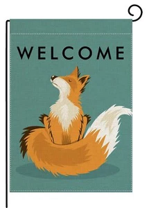 Welcome Garden Flag Vertical Double Sided,Fox Yard Outdoor Decoration 12.5 x ... - Picture 1 of 4