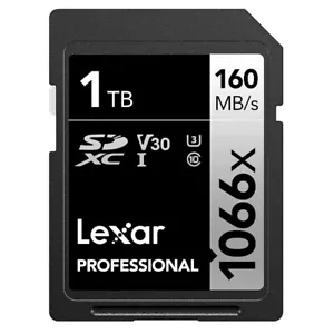 Lexar Professional 1066x 1TB SDHC SDXC SD Card UHS-I U3 V30 160MB/s LSD1066001T - Picture 1 of 2