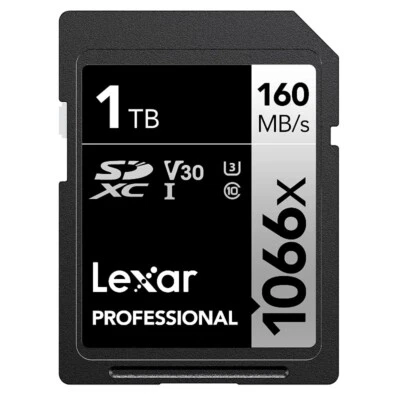 Lexar Professional 1066x 1TB SDHC SDXC SD Card UHS-I U3 V30 160MB/s LSD1066001T - Image 1 of 2