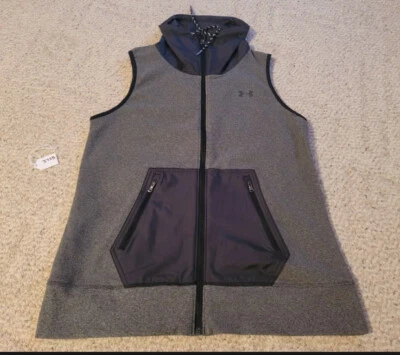 Chaleco Under Armour Cold Gear Infared Cremallera Completa Mujer’s Mediano M Gris Bolsillos Foto 1 de 4