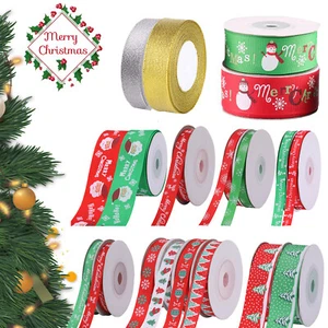 Christmas Ribbon Huge Selection! Happy Xmas! Sold by the Metres - Pick Yours - Picture 1 of 57