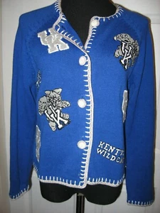 University of KY Wildcats,Castles Sport,Sweater, Blue ,Cotton Cardigan, M/XL - Picture 1 of 9
