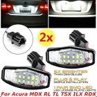 PAIR LED License Plate Lights For Honda Civic Accord Acura MDX RL TL TSX ILX RDX