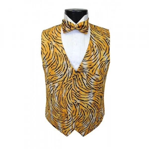Tiger Stripes Tuxedo Vest and Bow Tie - Image 1 of 1