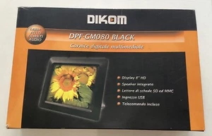 Cornice digitale decoro in Argento DIKOM DPF-GM080 Nera 8” HD con telecomando - Foto 1 di 8
