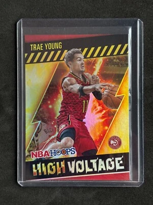 Trae Young 2020-21 Panini NBA Hoops High Voltage Holo Basketball Card #23 - Image 1 of 2