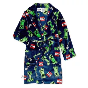 Minecraft Robe Boys Size 4-10 Pajamas or Swimsuit Cover Up Girl Bathrobe S M NWT - Picture 1 of 2