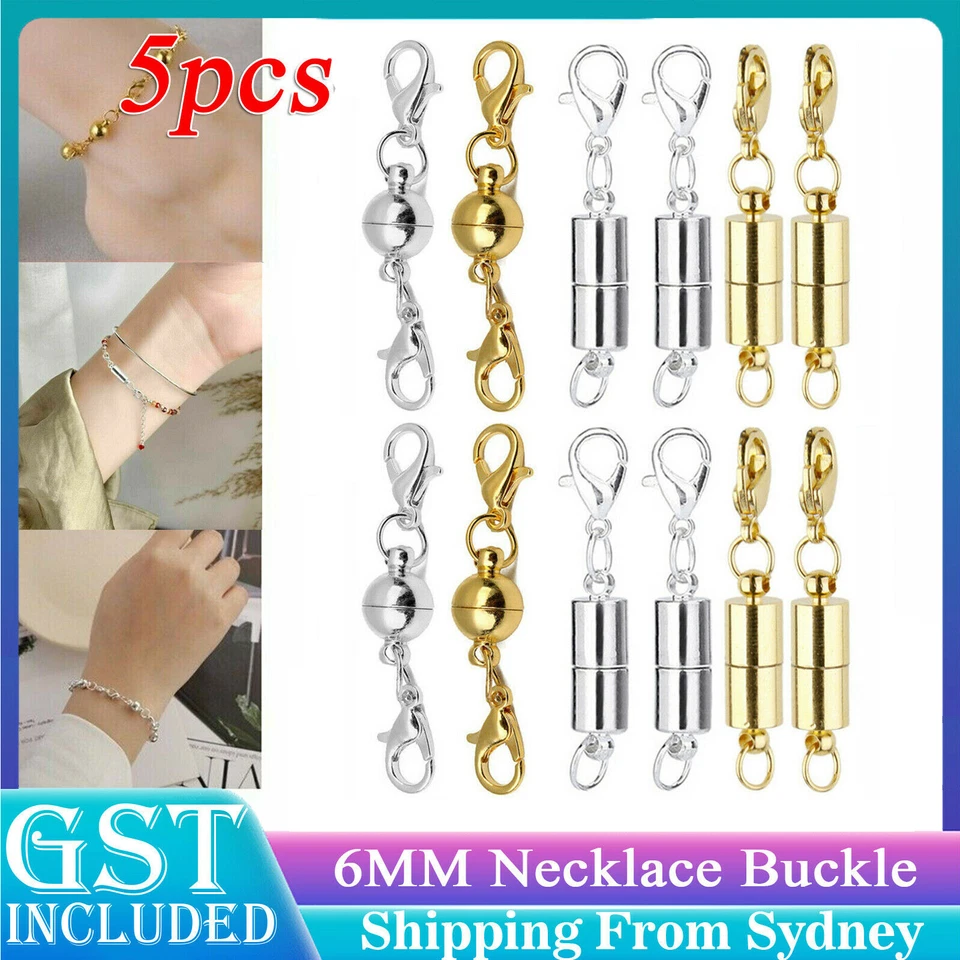 5-10pairs Strong Magnetic Clasp Necklace Converter Extender lobster claw Jewelry - image 1 of 4