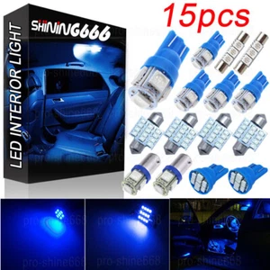 15x Blue 10000K LED Interior Package Kit T10 31mm BA9S Festoon Dome Map Lights - Picture 1 of 12