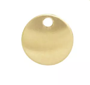 DIMINUTO 7 mm Oro Amarillo Sólido 14k Dije Colgante Estampado ABIERTO Ojal - Imagen 1 de 3