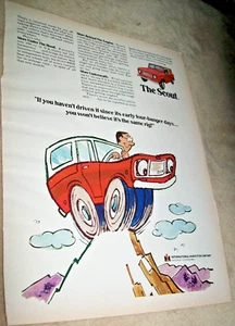 1970 IH International Scout mid-size mag truck / car ad -Cartoon -"same rig" - Picture 1 of 1