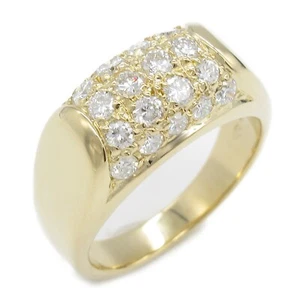 Bvlgari Tronchetto Ring K18 YG Yellow Gold Diamond #53 US Size #6.5 Wide 3.4mm - Picture 1 of 8
