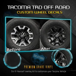 Fit 2016-2019 Toyota Tacoma TRD OffRoad Wheels Vinyl Decal - Glossy Gloss Finish - Picture 1 of 16