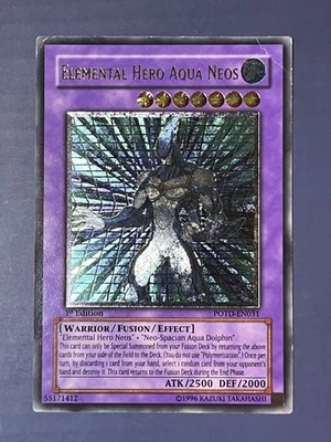 Yugioh Elemental Hero Aqua Neos POTD-EN031 Ultimate Rare 1st Edition HP - Image 1 of 4