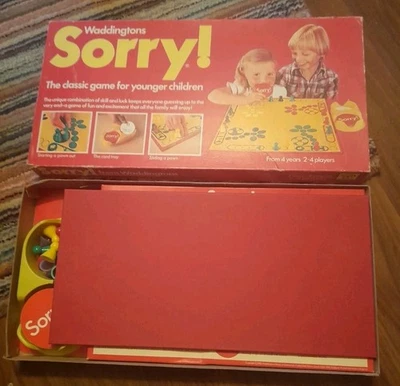 Vintage Waddingtons Sorry 1980  Retro Board Game Complete 2-4 Players 4+ VGC - Image 1 of 4