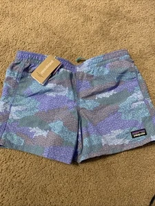 NWT Patagonia Girls Baggies Shorts Size XL 14 Float Blue Water Repellent - Picture 1 of 5