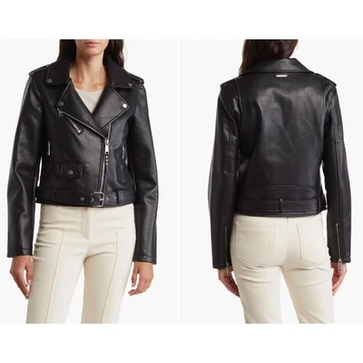 Chaqueta corta de moto de cuero sintético Rebecca Minkoff talla mediana nueva  Foto 1 de 4