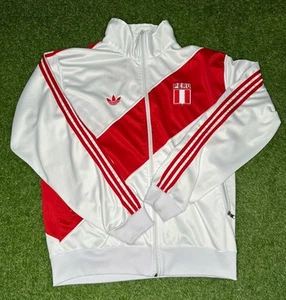 Vintage Adidas Peru Track Jacket World Cup Futbol Soccer Mens Medium Stains - Picture 1 of 5