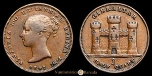Victoria 1/2 Quart (2,71g) 1842 Gibraltar KM-1 VF+ - Picture 1 of 3
