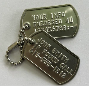 Embossed MINI Military Dog Tags Dogtags Custom Personalized In USA For You - Picture 1 of 4