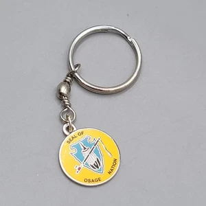 Vintage SEAL OF OSAGE NATION Metal Enamel Silver tone Small - Picture 1 of 4