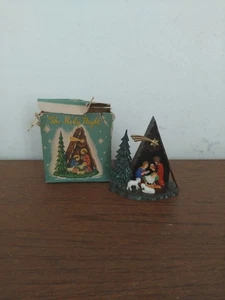 Vintage Mini Plastic Christmas NATIVITY SCENE Decoration Hong Kong - Picture 1 of 14