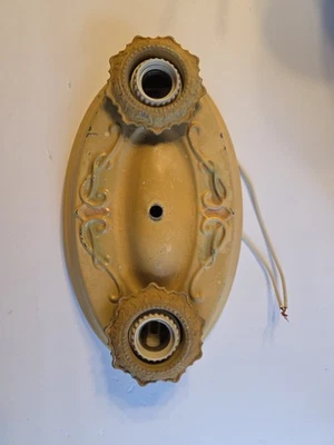 Luminária de teto antiga Art Deco nova estanho luz dupla montagem embutida - Imagem 1 de 4