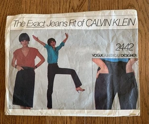 Vogue American DESIGNER Calvin Klein Jean or Skirt 2442 Size 10 Sewing Pattern - Picture 1 of 4