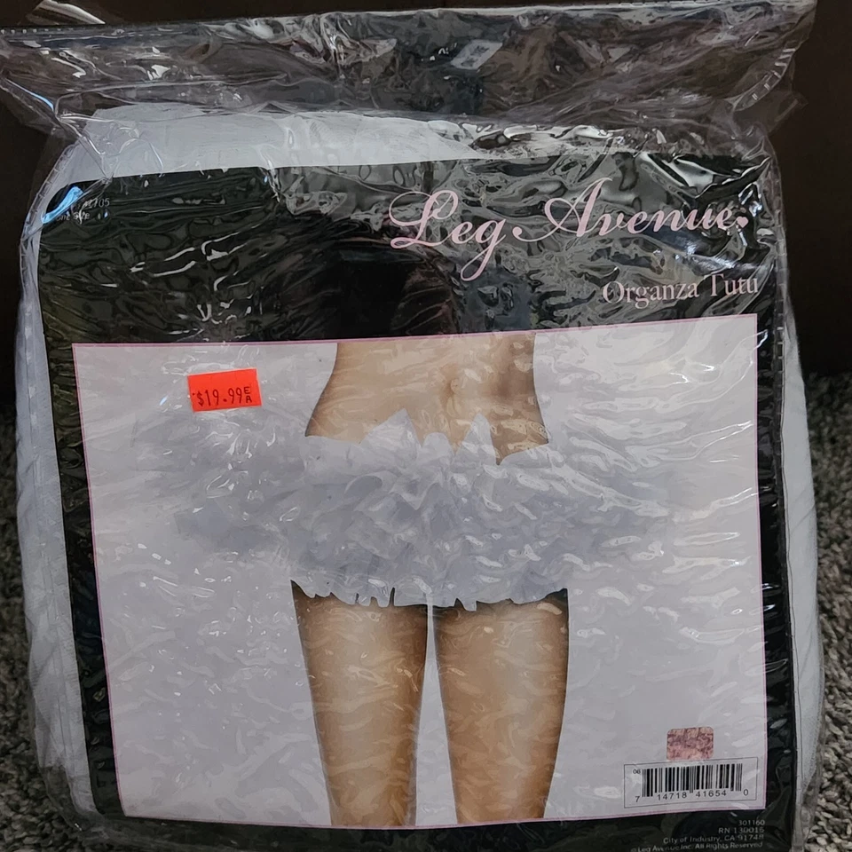 Sexy Adult White Organza Tutu New One Size fits most Dress-up Halloween Costume  - Image 1 of 4