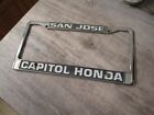 Vintage Metal Capitol Honda San Jose California Dealership License Plate Frame