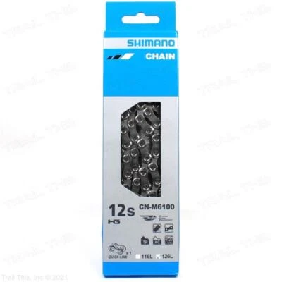 Shimano CN-M6100 Bicycle Chain 12-Speed MTB Deore HG 126-Links - Image 1 of 3