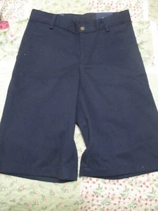 Izod Navy Blue Shorts Boys Size 10 Flat Front School Uniform Adjustable Waist - Picture 1 of 5