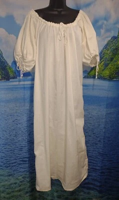 Camisón manga larga/corta Chemise medieval RenFaire Wiccan SCA LARP S-4X Foto 1 de 4