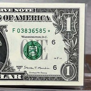 2017A Atlanta Star Note One Dollar Bill F Sheet 640K Run 2 of 6 Lot of 1 Note - Picture 1 of 5